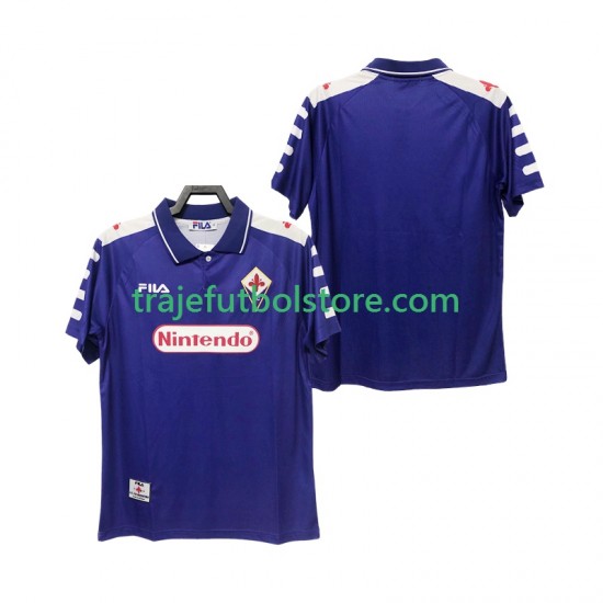 Camiseta 1ª ACF Fiorentina Retro Hombre 1998 1999 Manga Corta