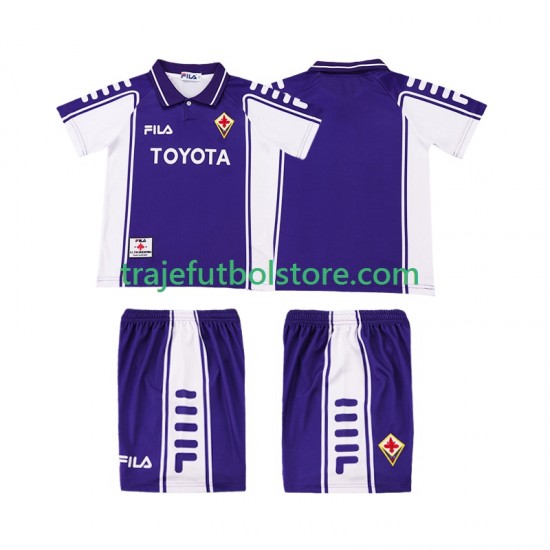 Camiseta 1ª ACF Fiorentina 2000 Retro Niño 1999 Manga Corta