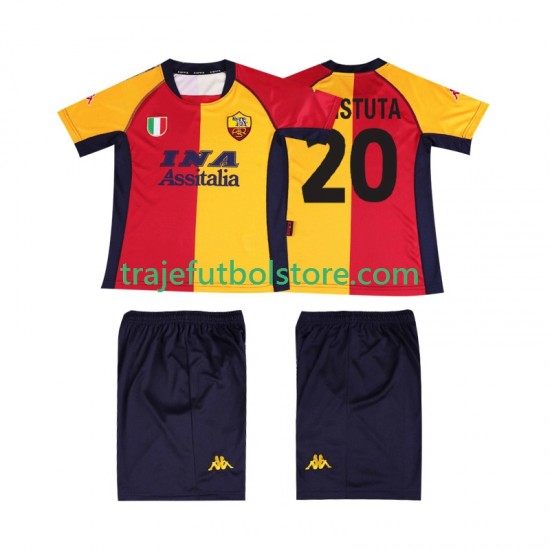 Camiseta 1ª AS Roma Batistuta 20 2000 2001 Retro Niño Manga Corta