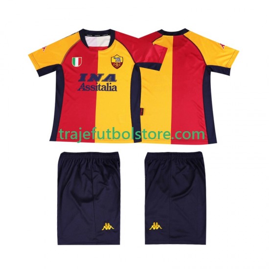 Camiseta 1ª AS Roma 2001 Retro Niño Manga Corta