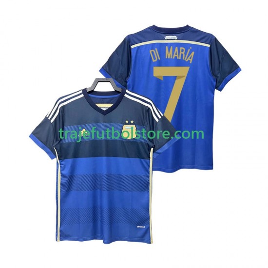Camiseta 2ª Argentina DI MARIA 7 2014 Retro Hombre Manga Corta