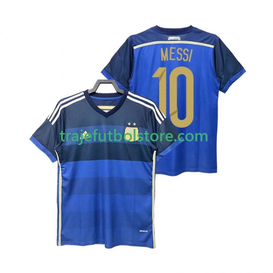Camiseta 2ª Argentina Lionel Messi 10 2014 Retro Hombre Manga Corta
