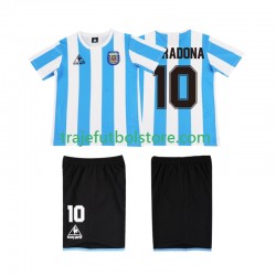 Camiseta 1ª Argentina MARADONA 10 1986 Retro Niño Manga Corta