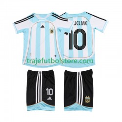 Camiseta 1ª Argentina RIQUELME 10 2007 Retro Niño 2006 Manga Corta