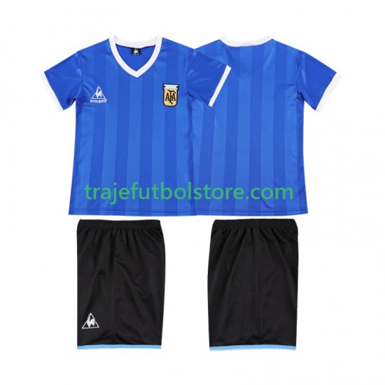 Camiseta 2ª Argentina 1986 Retro Niño Manga Corta