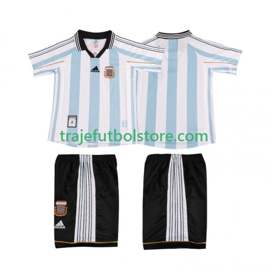 Camiseta 1ª Argentina Retro Niño 1998 Manga Corta