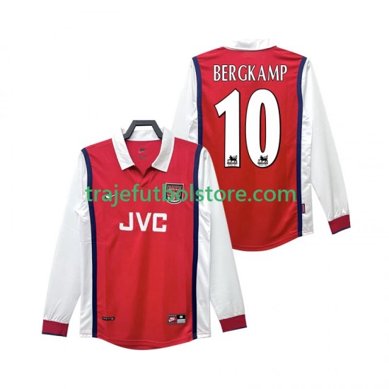 Camiseta 1ª Arsenal BERGKAMP 10 Retro Hombre 1998 1999 ML