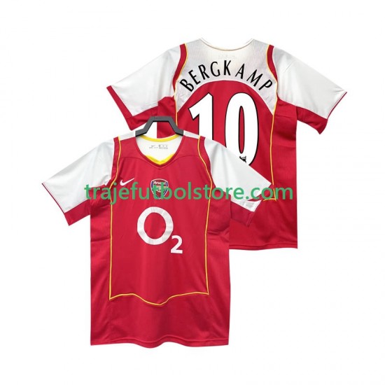 Camiseta 1ª Arsenal BERGKAMP 10 2005 Retro Hombre 2004 Manga Corta