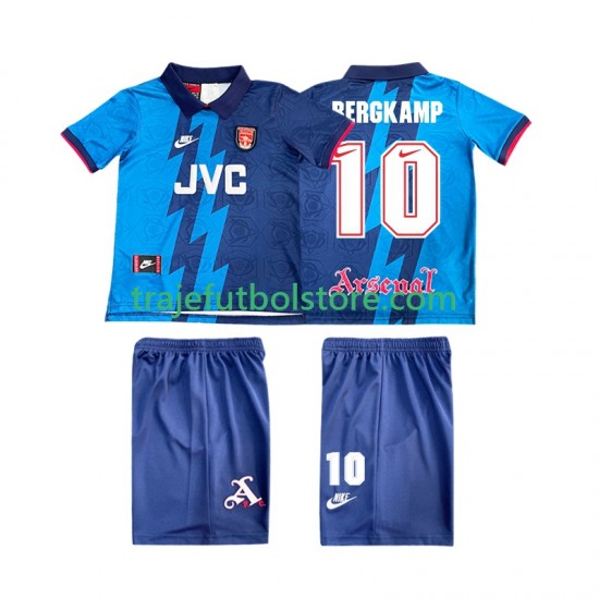 Camiseta 2ª Arsenal BERGKAMP 10 1995 1996 Retro Niño Manga Corta