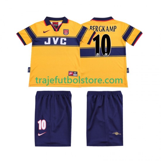 Camiseta 2ª Arsenal BERGKAMP 10 1997 Retro Niño 1999 Manga Corta