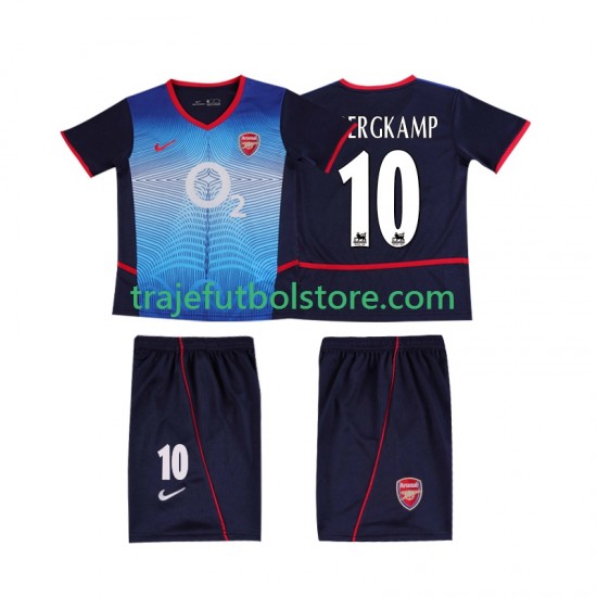 Camiseta 2ª Arsenal BERGKAMP 10 Retro Niño 2004 2002 Manga Corta