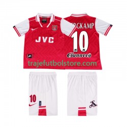 Camiseta 1ª Arsenal BERGKAMP 10 1996 1997 Retro Niño Manga Corta