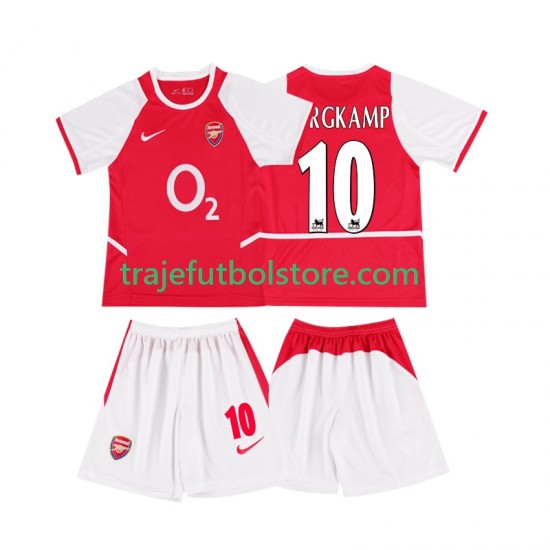 Camiseta 1ª Arsenal BERGKAMP 10 2003 Retro Niño 2002 Manga Corta