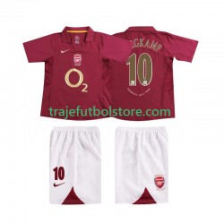 Camiseta 1ª Arsenal BERGKAMP 10 2005 Retro Niño 2006 Manga Corta