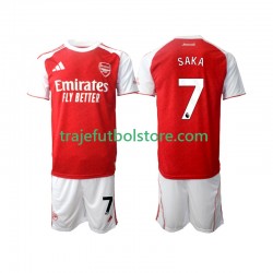 Camiseta 1ª Arsenal Bukayo Saka 7 Niño 2025-2026 Manga Corta