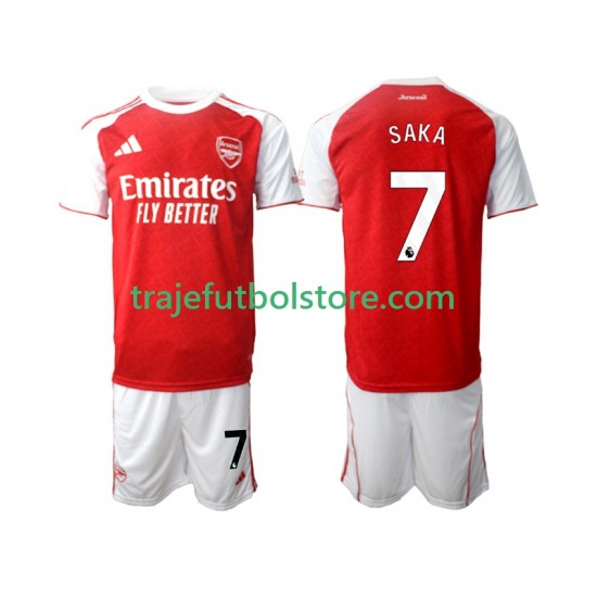 Camiseta 1ª Arsenal Bukayo Saka 7 Niño 2025-2026 Manga Corta