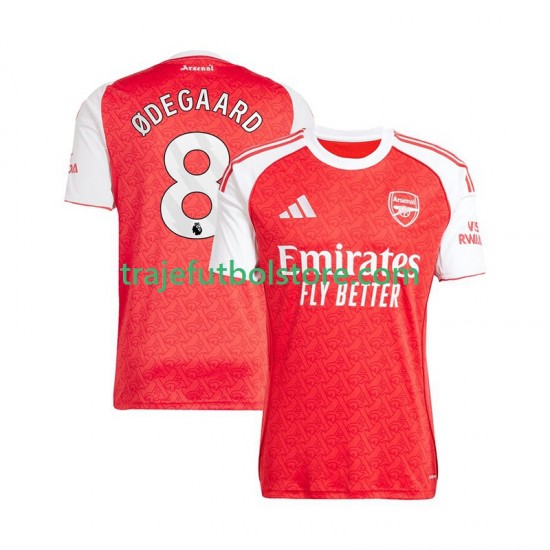 Camiseta 1ª Arsenal Martin Odegaard 8 Hombre 2025-2026 Manga Corta