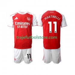 Camiseta 1ª Arsenal Martin Zubimendi 11 Niño 2025-2026 Manga Corta