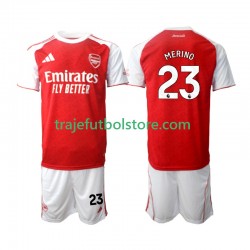 Camiseta 1ª Arsenal Merino 23 Niño 2025-2026 Manga Corta
