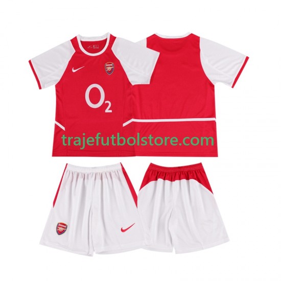 Camiseta 1ª Arsenal 2003 Retro Niño 2002 Manga Corta