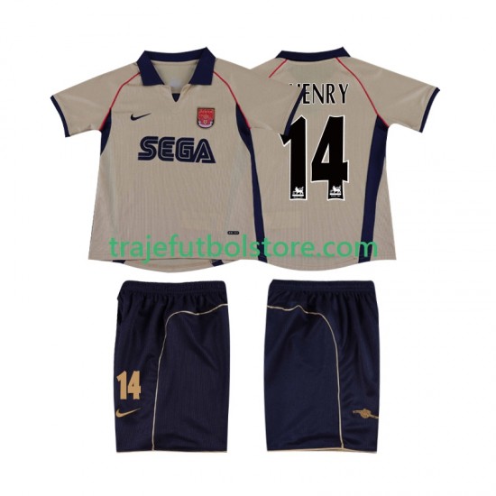 Camiseta 2ª Arsenal Thierry Henry 14 2001 Retro Niño 2002 Manga Corta