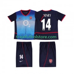 Camiseta 2ª Arsenal Thierry Henry 14 Retro Niño 2004 2002 Manga Corta