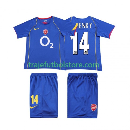 Camiseta 2ª Arsenal Thierry Henry 14 2005 Retro Niño 2004 Manga Corta