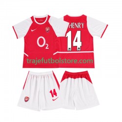 Camiseta 1ª Arsenal Thierry Henry 14 2003 Retro Niño 2002 Manga Corta