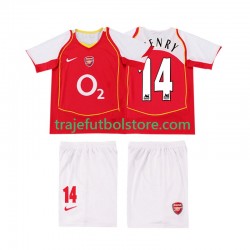 Camiseta 1ª Arsenal Thierry Henry 14 2005 Retro Niño 2004 Manga Corta