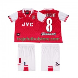 Camiseta 1ª Arsenal WRIGHT 8 1996 1997 Retro Niño Manga Corta