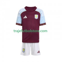 Camiseta 1ª Aston Villa Niño 2025-2026 Manga Corta