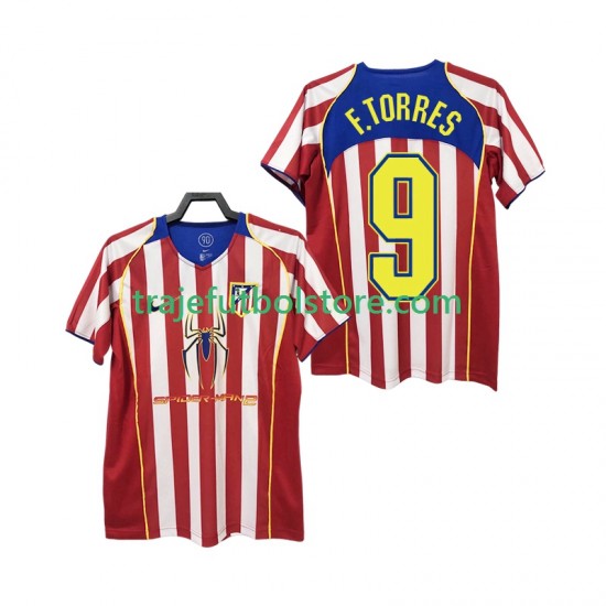 Camiseta 1ª Atlético Madrid F TORRES 9 2005 Retro Hombre 2004 Manga Corta