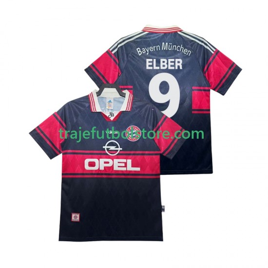 Camiseta 1ª Bayern de Múnich Elber 9 1997 Retro Hombre 1999 Manga Corta