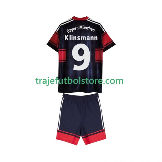 Camiseta 1ª Bayern de Múnich Klinsmann 9 1997 Retro Niño 1999 Manga Corta