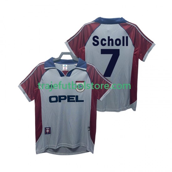 Camiseta 3ª Bayern de Múnich Scholl 7 Retro Hombre 1998 1999 Manga Corta