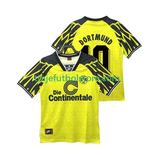 Camiseta 1ª Borussia Dortmund Moller 10 1995 Retro Hombre 1994 Manga Corta