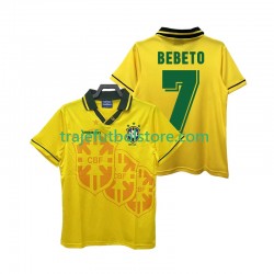 Camiseta 1ª Brasil BEBETO 7 Retro Hombre 1994 Manga Corta