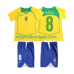 Camiseta 1ª Brasil KAKA 8 Retro Niño 2004 Manga Corta
