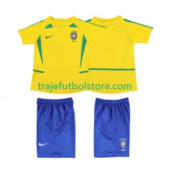 Camiseta 1ª Brasil Retro Niño 2002 Manga Corta