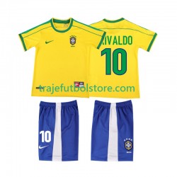 Camiseta 1ª Brasil RIVALDO 10 Retro Niño 1998 Manga Corta