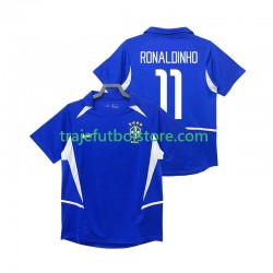 Camiseta 2ª Brasil RONALDINHO 11 Retro Hombre 2002 Manga Corta