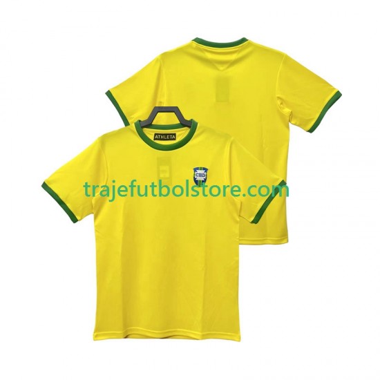 Camiseta 1ª Brasil 1970 Retro Hombre Manga Corta