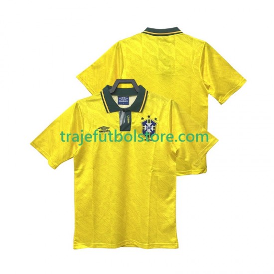 Camiseta 1ª Brasil 1991 1993 Retro Hombre Manga Corta