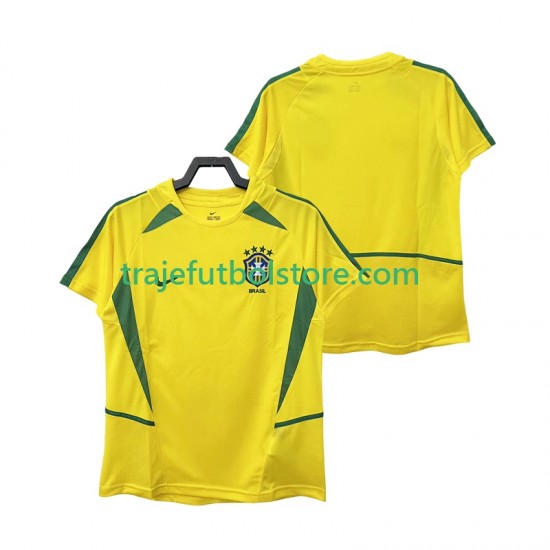 Camiseta 1ª Brasil Retro Hombre 2002 Manga Corta