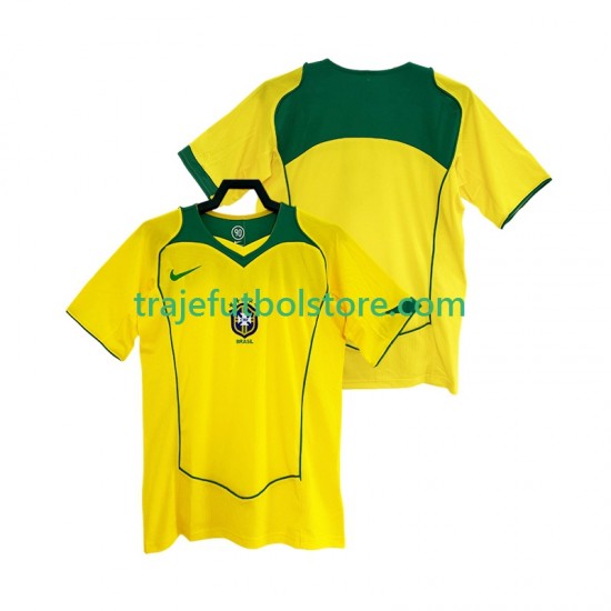 Camiseta 1ª Brasil Retro Hombre 2004 Manga Corta