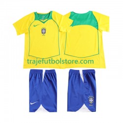 Camiseta 1ª Brasil Retro Niño 2004 Manga Corta