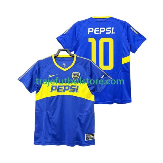 Camiseta 1ª CA Boca Juniors PEPSI 10 2003 Retro Hombre 2004 Manga Corta