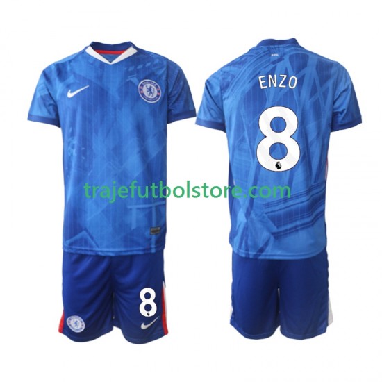 Camiseta 1ª Chelsea Enzo Fernandez 8 Niño 2025-2026 Manga Corta