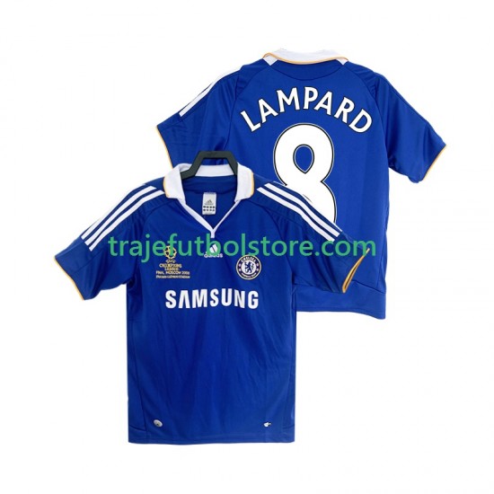 Camiseta 1ª Chelsea LAMPARD 8 2007 Retro Hombre 2008 Manga Corta