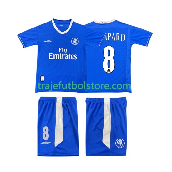 Camiseta 1ª Chelsea LAMPARD 8 2003 2005 Retro Niño Manga Corta